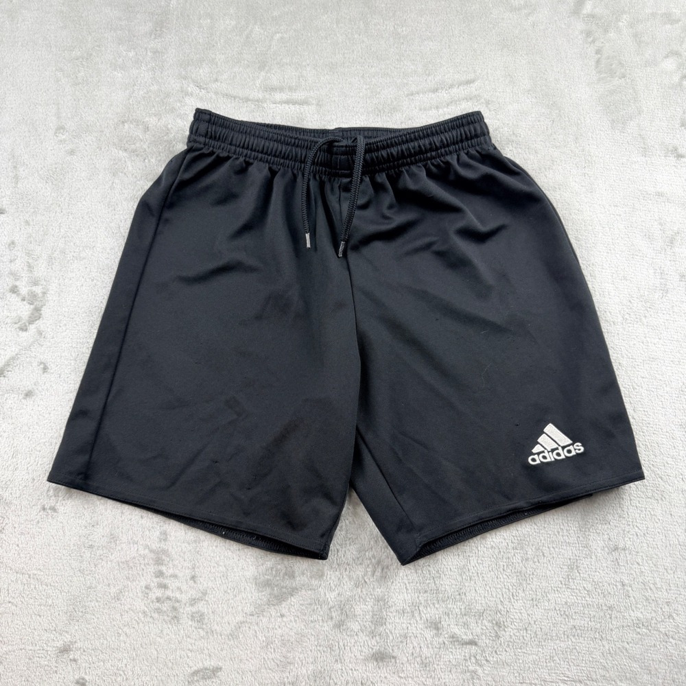 Adidas Climalite Kids Soccer Shorts Black Athletic Gym Training S 9-10Y